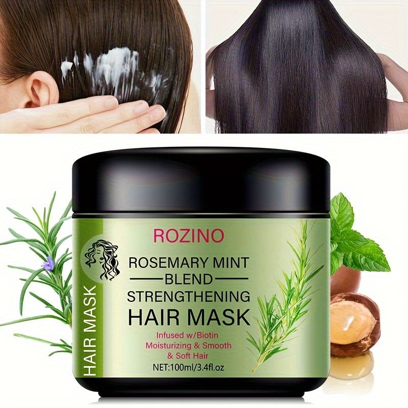 

100ml Rosemary Mint Blend Hair Mask, Deep Conditioning For All Hair Types, Moisturizing & Shine Enhancing