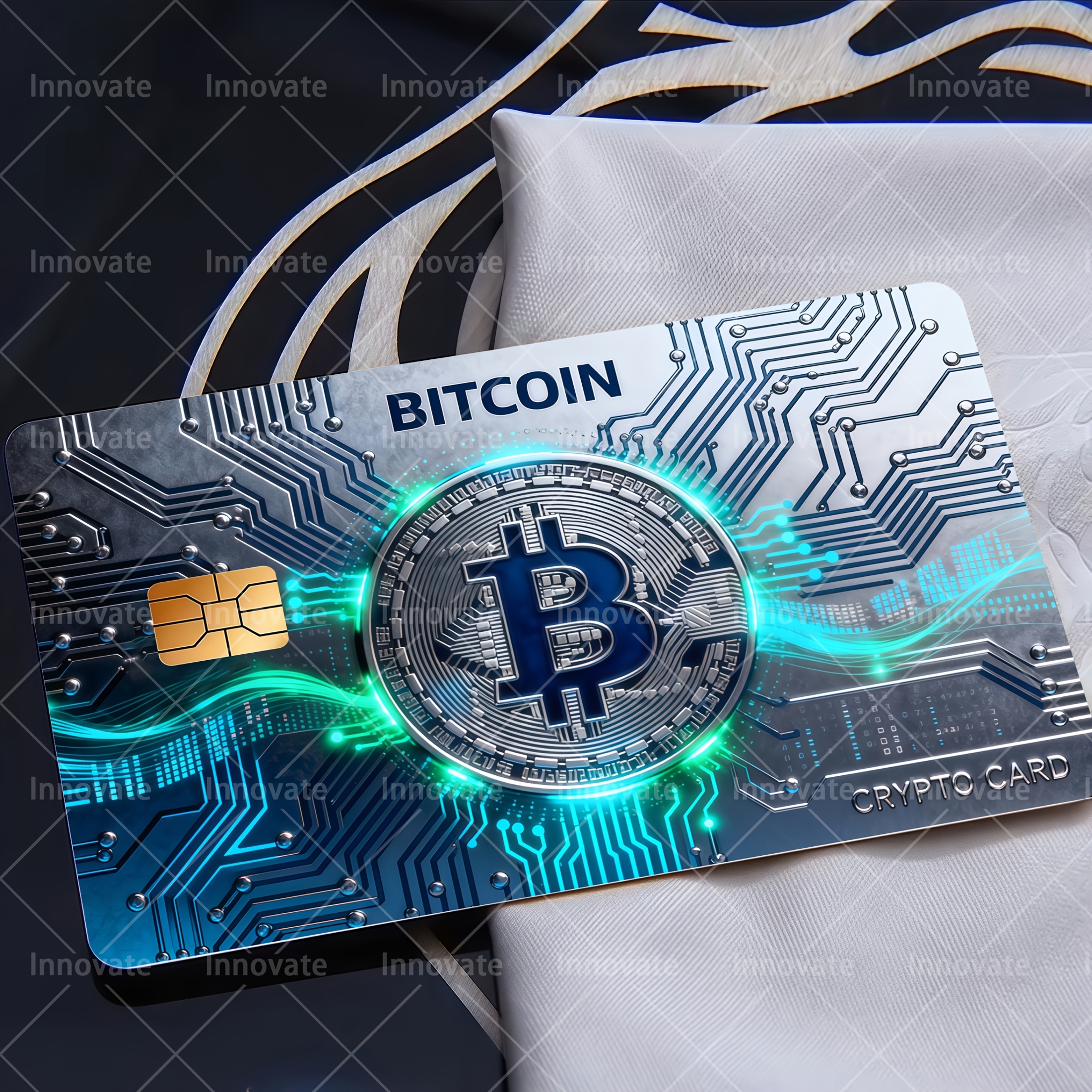 2-Sheet Pack #Tech Style Bitcoin Pattern Credit Card Stickers# Creative Gift# Matte PVC Material, Durable And Scratch-Resistant, High-Quality Privacy Protection - Perfect for Credit Cards, Bank Cards, Transportation Cards