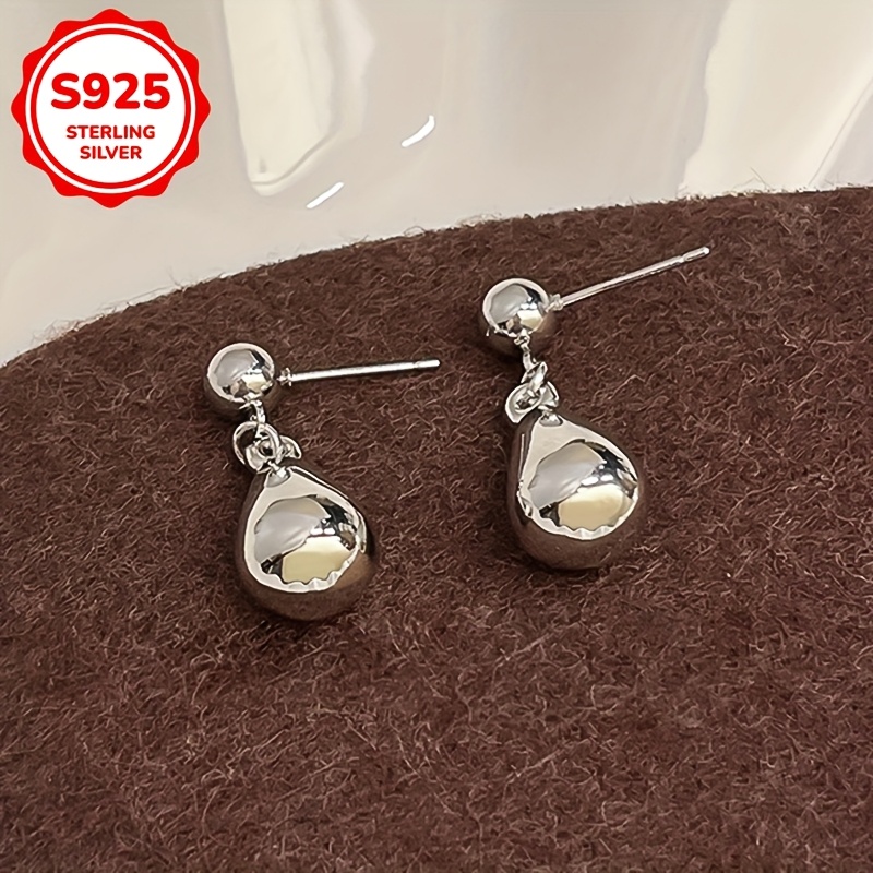 925 Silver Tear-Drop Dangle Earrings, Lightweight & Stylish