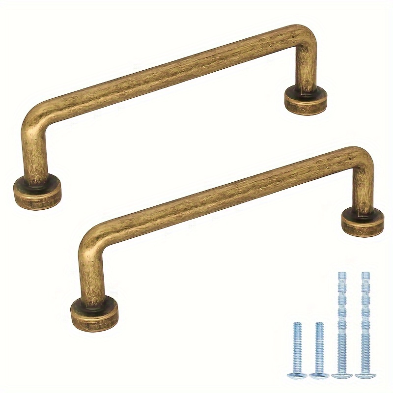 retro dresser handles HARSKIYER 2 Pcs European Style Pull, 2-1/2 Inch Vintage Cabinet Door Handle, Gold Antique Drawer Pulls, Decorative Hardware for Dresser, Drawer, Closet and Cabinet kitchen cabinets 4.3" 2 pcs Vintage Victorian
