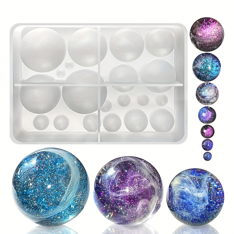 

20-cavity Silicone Sphere Mold For Resin Casting, Round Ball Orb Molds For Making And Crafts