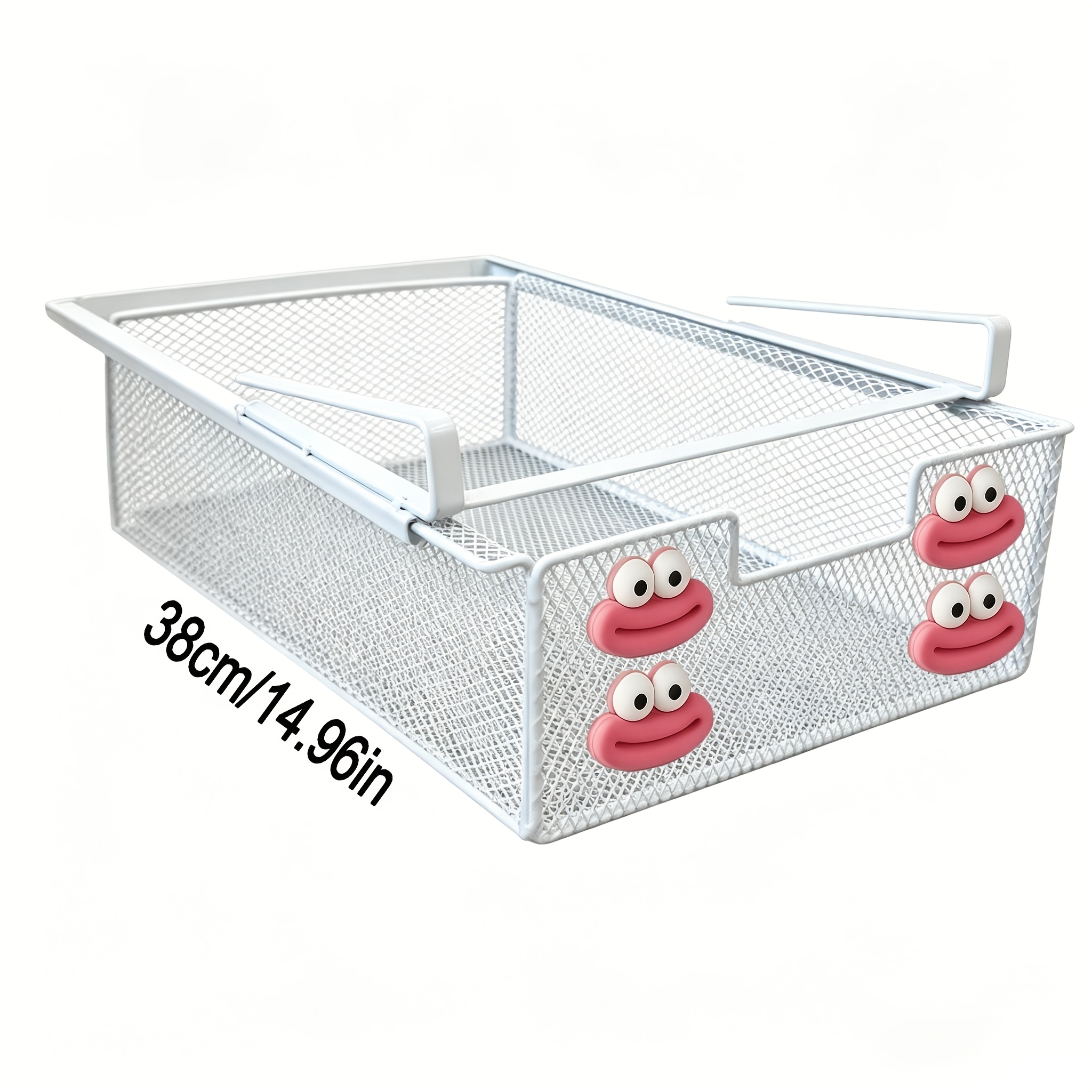 TEMU Small Large Portable Under-table Hanging Storage Basket With Pull-out Drawer, Easy To Assemble, Suitable For Storing All Kinds Of Items. Very