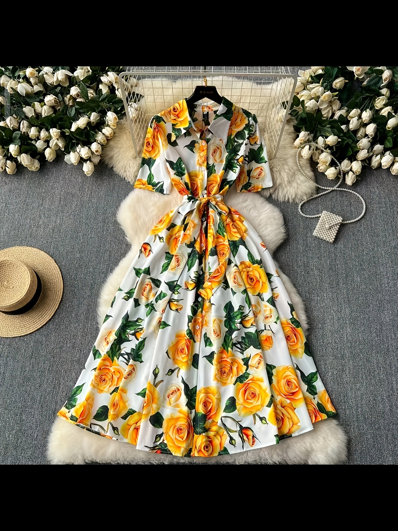 knee length dresses for ladies Sugar Thrillz Floral Print Babydoll Dress