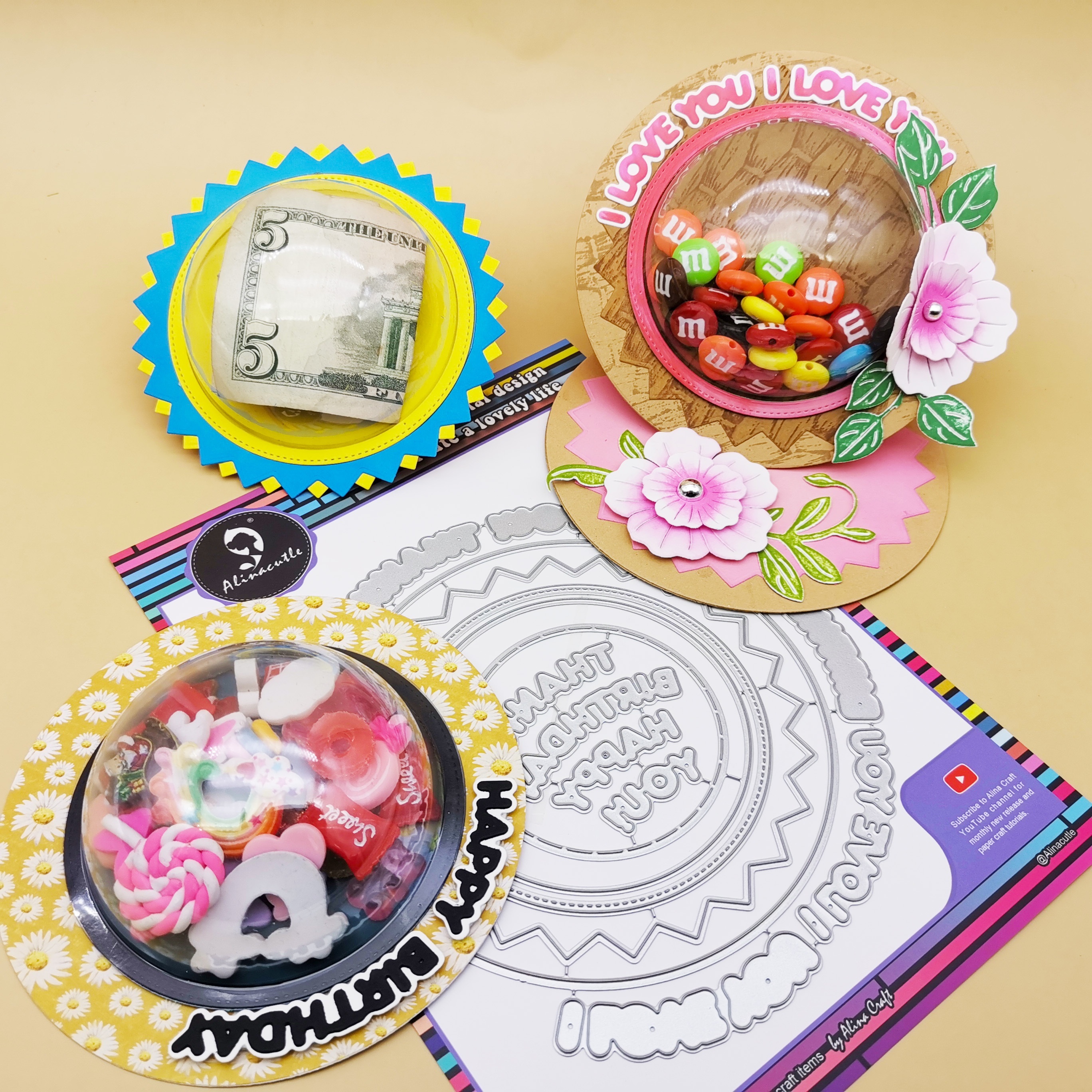 

Alinacraft Diy Shaker Card Kit - Round Metal Die Cutting Set For Handmade Birthday Cards, Scrapbooking & Party Crafts