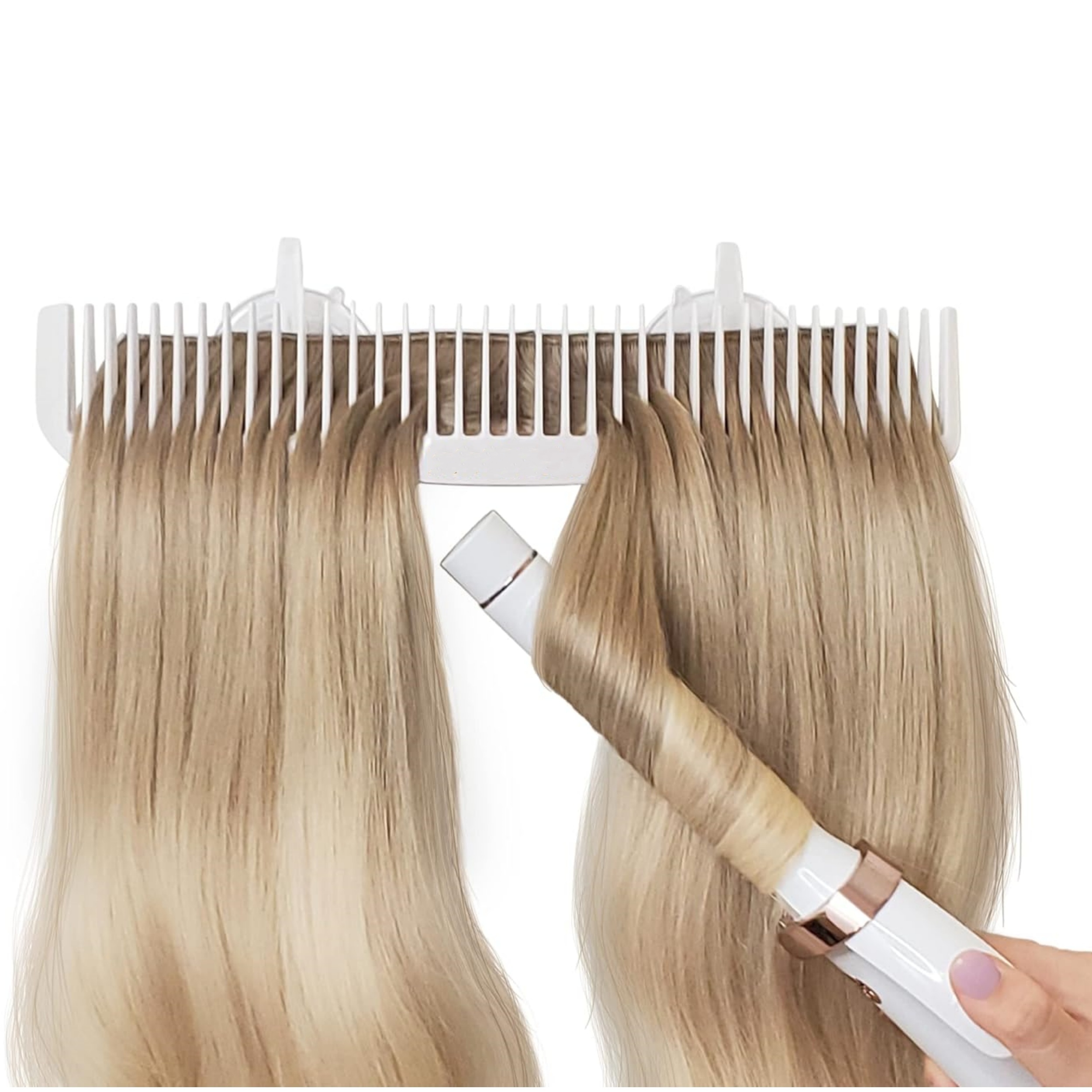 

Professional Hair Extension Holder Tool - Grip Extra Wide Wefts, Halos, Hand-tied & Beaded Wefts, Unisex Design For , Coloring, Styling & Storage