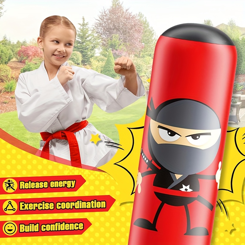 Inflatable Punching Bag, 160cm Inflatable Punching Bag Karate Gifts for Boys And Girls, Boxing Bag for Immediate Bounce Back for Practicing Karate, Taekwondo, And to Relieve Pent Up Energy