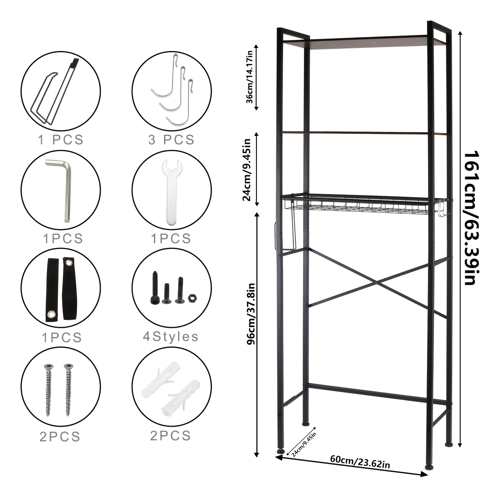 reliable 5-Tier Adjustable Over The Toilet Bathroom Organizer Shelf | Brown, Freestanding Iron Shelf with Toilet Paper Holder and 4 Hooks, Spray Paint End 13 5-Tier Adjustable Over The Toilet Bathroom Organizer Shelf | Brown, Freestanding Iron Shelf with Toilet Paper Holder and 4 Hooks, Spray Paint End