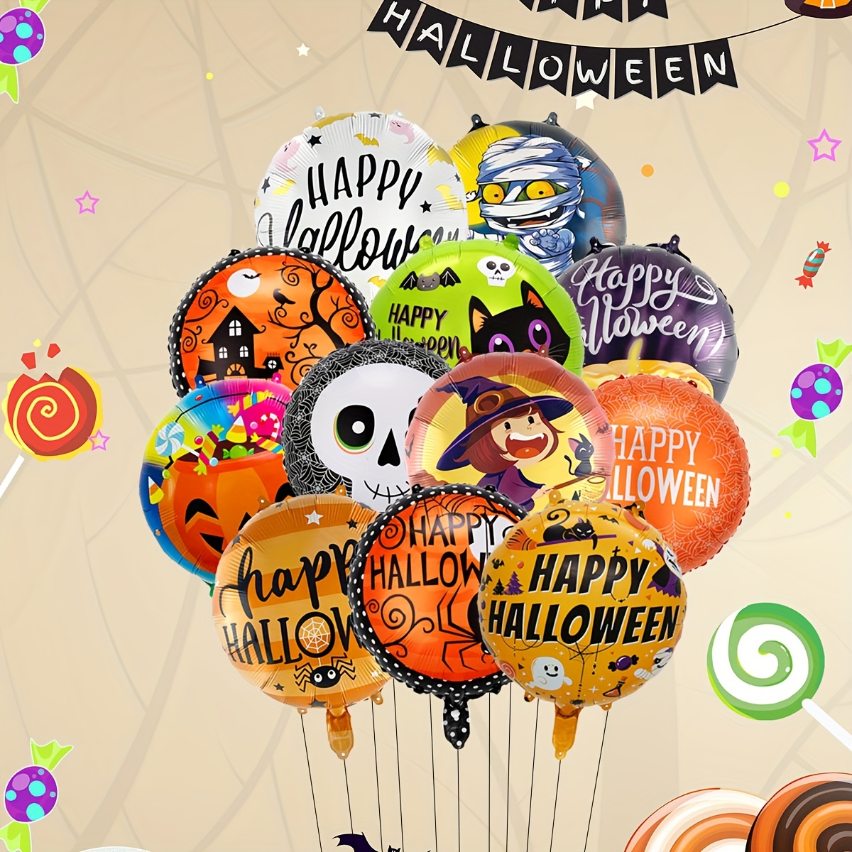 Halloween Spinnen Ballons - Grusel-Deko Für Die Party