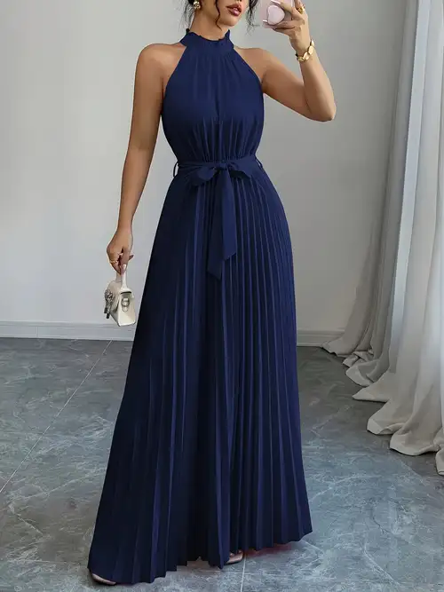 Women'S Elegant Romantic Ruffle Collar Pleated Waist A-Line Dress Women'S Elegant Romantic Ruffle Collar Pleated Waist A-Line Dress