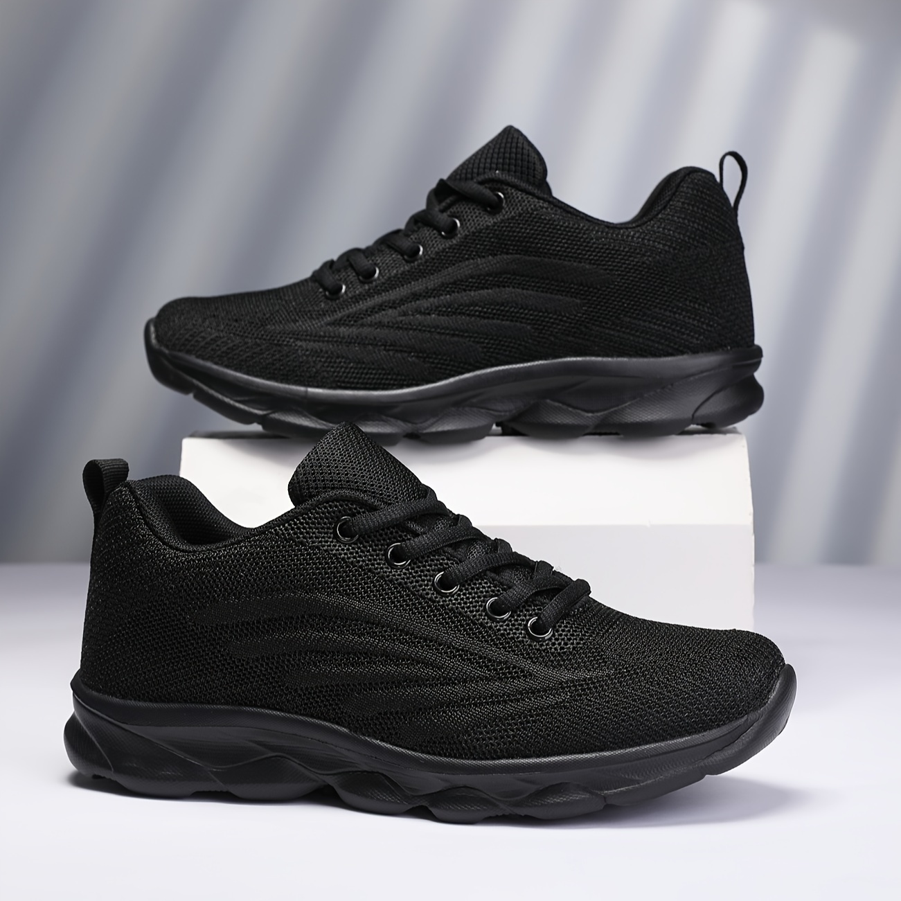   tyg andningsbara bekväma vårskor allsäsongsskor ren svart arbetskor, dam skor, sneakers
