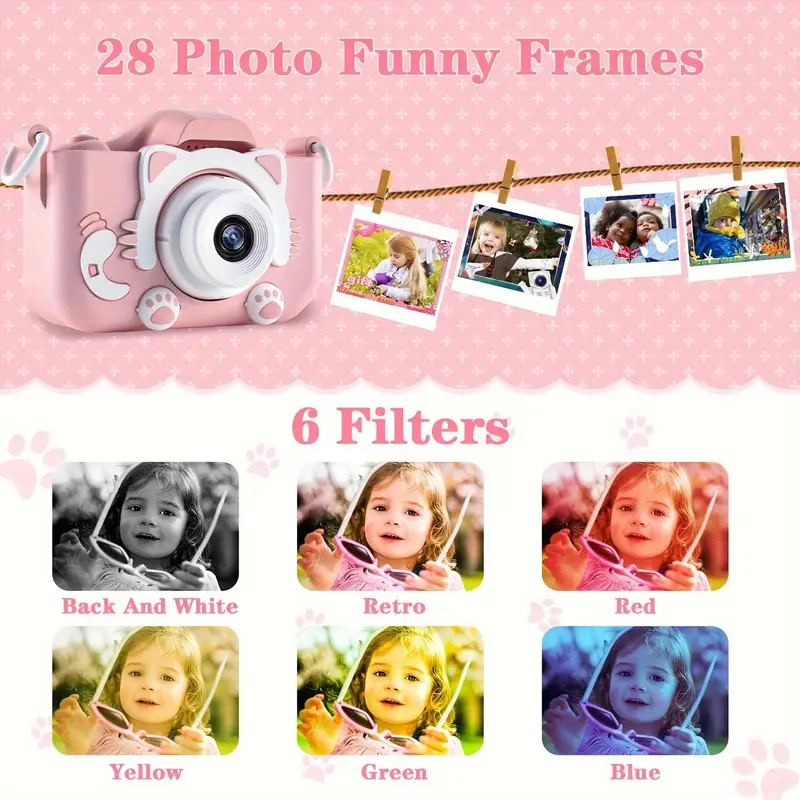 kids camera 1080p hd 48mp video shooting 5 games kids birthday gift kids christmas and halloween birthday gift   kids birthday gift 5