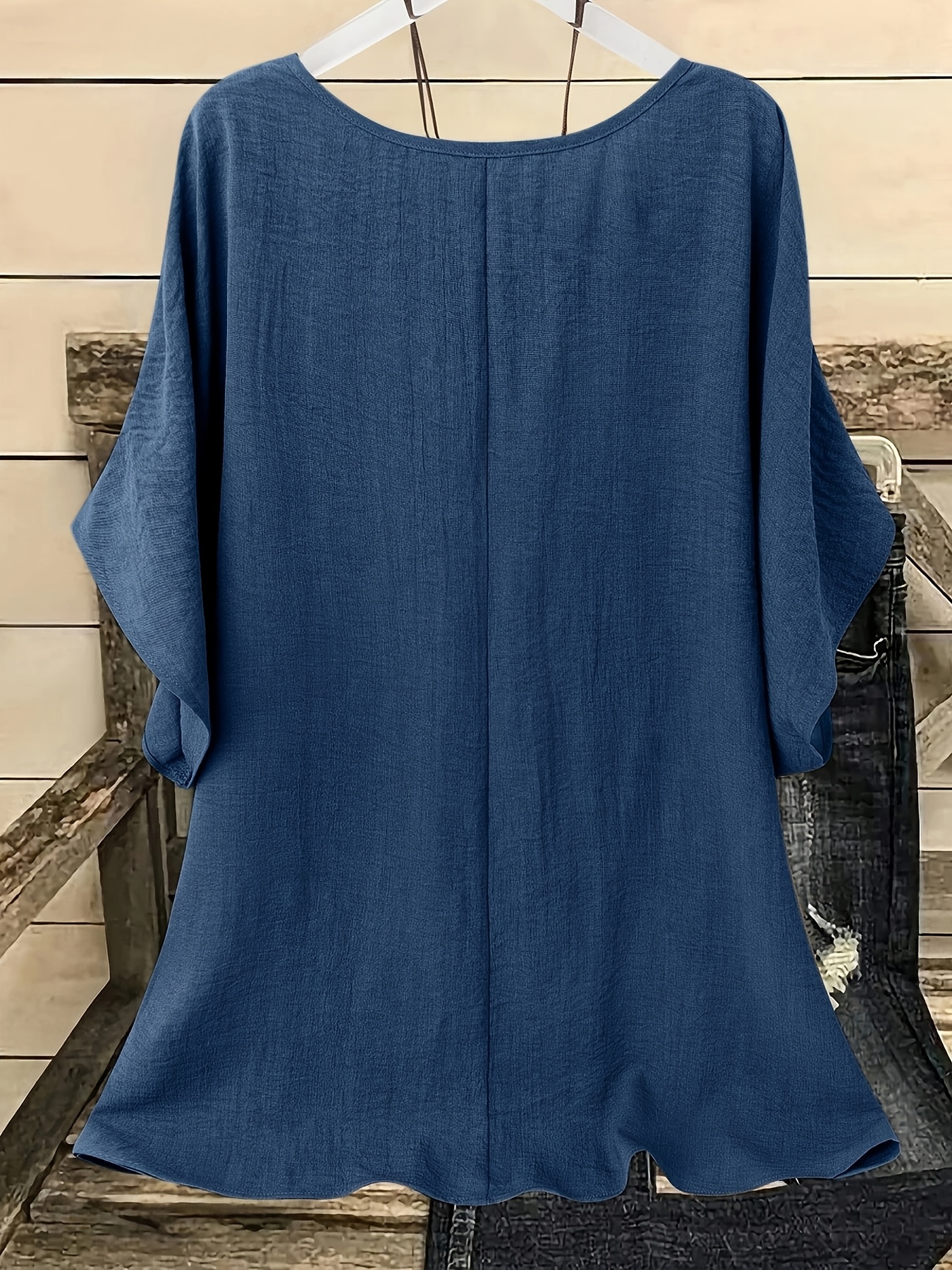 Plus Size, Plus Size Women's Casual Summer Batwing Sleeve Blouse - Olive Green Solid Color Round Neck Short Sleeve Shirt, Machine Washable & Dry Cleanable, Elegance Collection