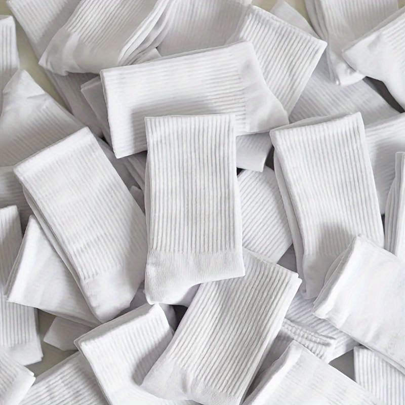 10 Pairs Premium White Sports Socks - Soft, Breathable, Moisture-Wicking, Ideal for Daily Commute & Basketball - Machine Washable, Quick-Dry, All-Season Comfort