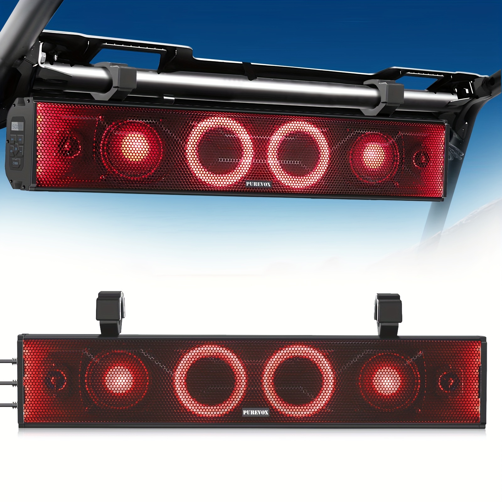 

Utv Bar Speaker Wireless Rgb Lighting Suitable For 1.75" To 2" Golf Carts