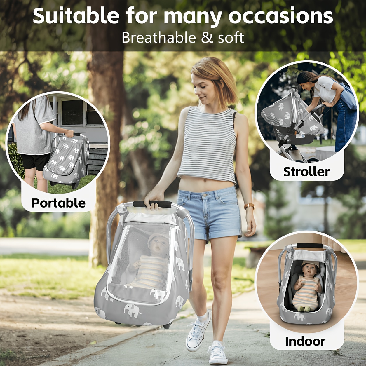 Baby car seat canopy image