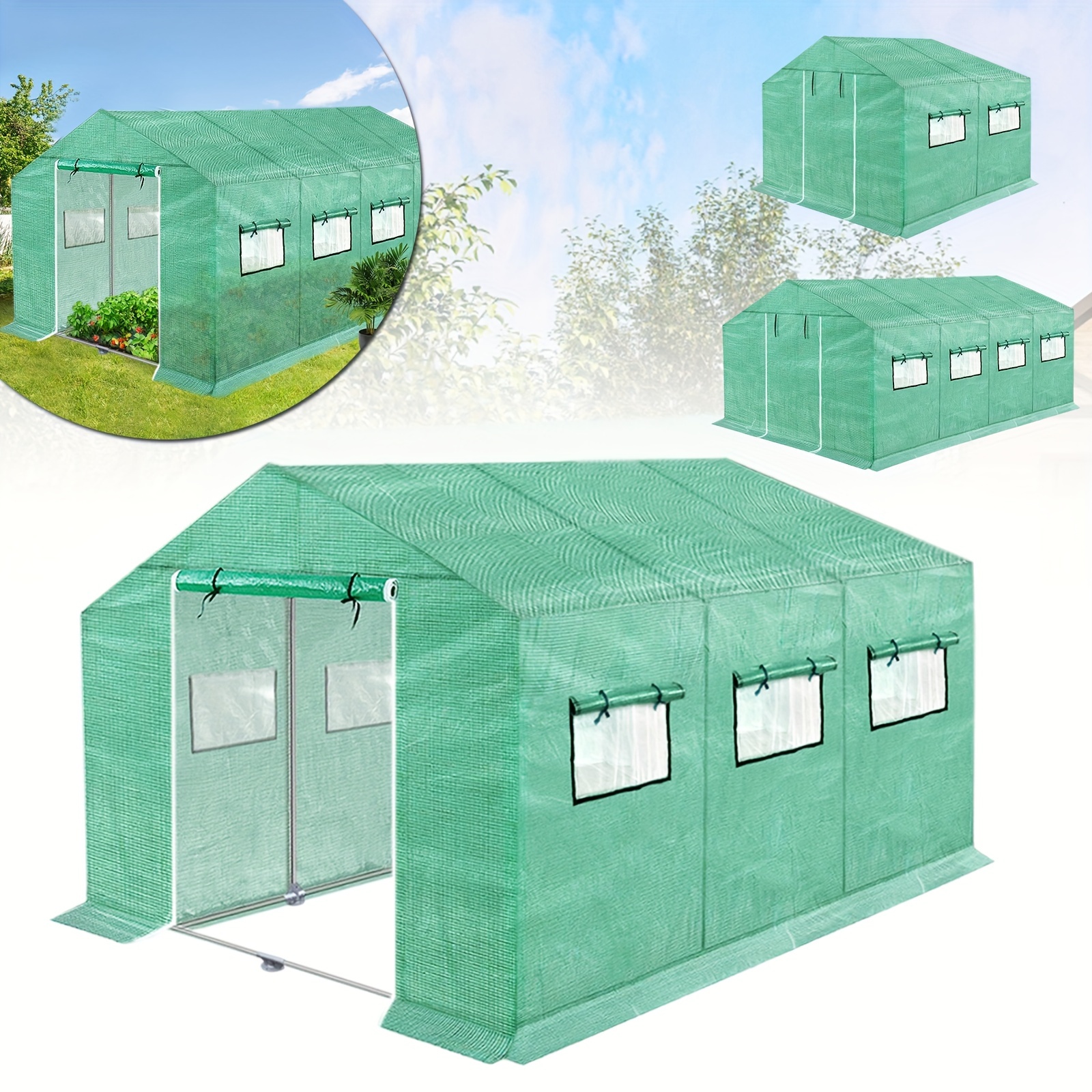 

Lars360 Garden Greenhouses Greenhouse Tomato House Foil Greenhouse Polytunnel Greenhouse Foil Tent Cold Frame Vegetable Plant House Garden House With Window For Garden Plant Green