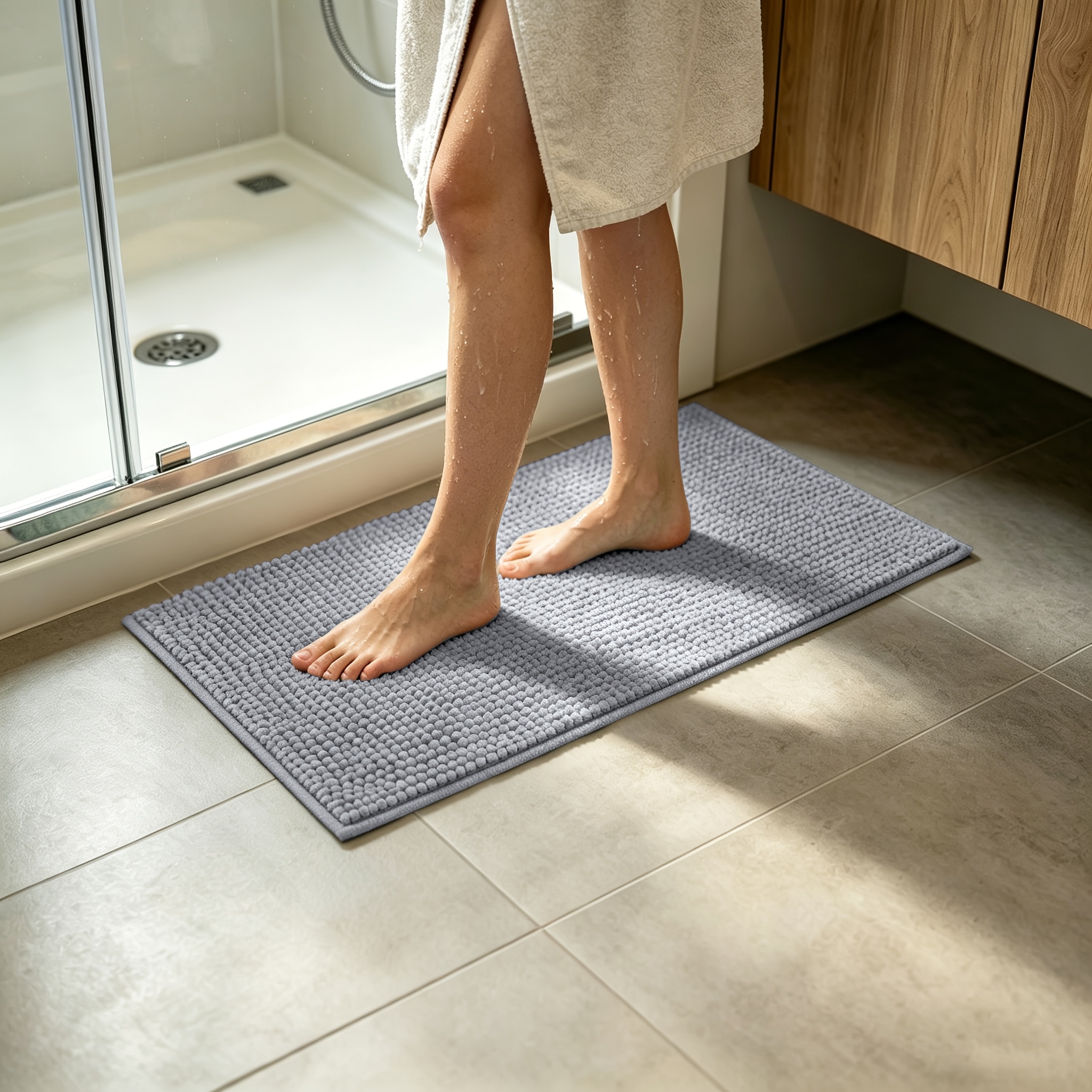 Ultra Absorbent Quick-Dry Chenille Bath Mat