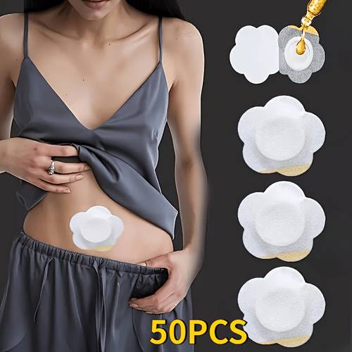 50pcs of castor oil belly button wraps self disposable absorbent water soluble pads for navel care