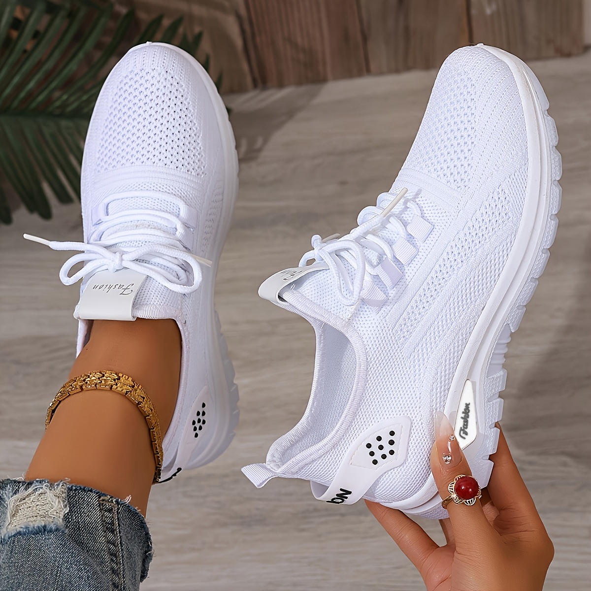 Zapatillas sin cordones para mujer - Transpirables, con malla baja y cordones, suela de PVC acolchada, blancas y negras, ideales para la playa en verano, vacaciones y uso diario - Cómodas y ligeras, calzado de vacaciones, diseño elegante, forro de tela.