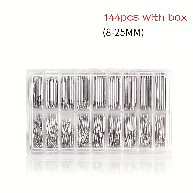 Image of 108/144pcs Of Stainless Steel Spring Bars Ranging From 8mm To 25mm For Watchband Strap Repair Tools And Additions