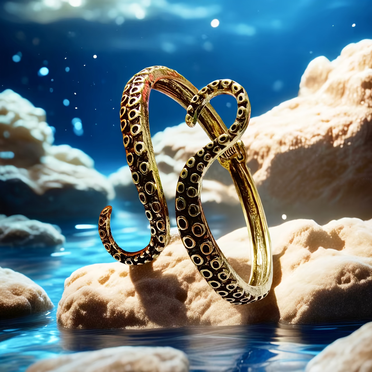 TEMU Bracciale da donna con artiglio a polpo argentato vintage stile western
