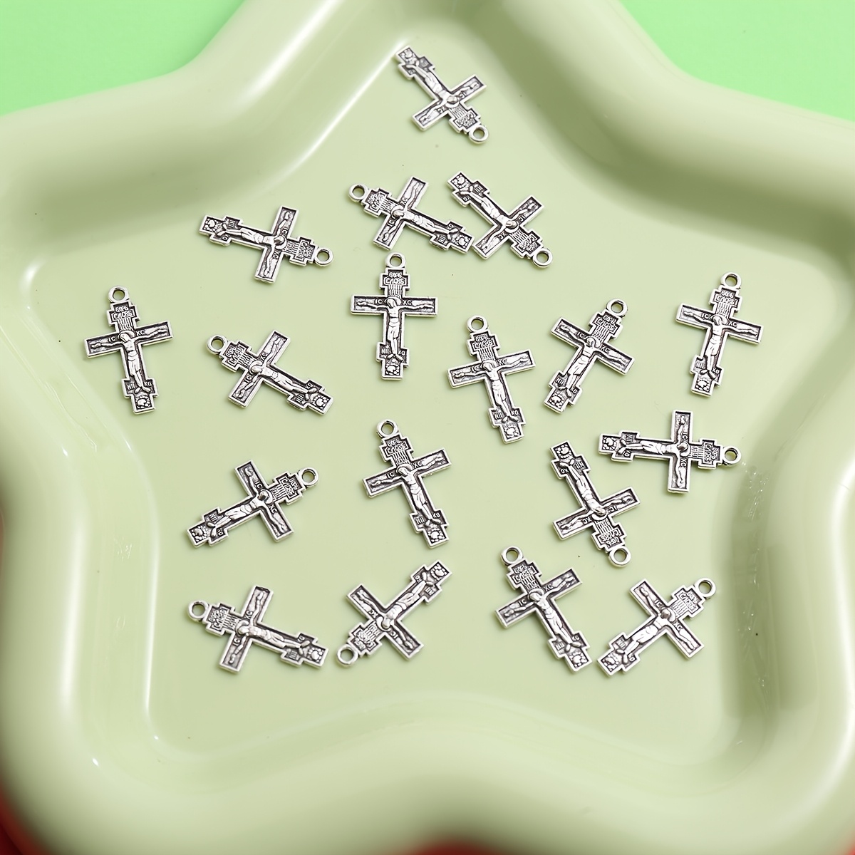 28pcs Vintage Jesus Cross Pendant Set for DIY