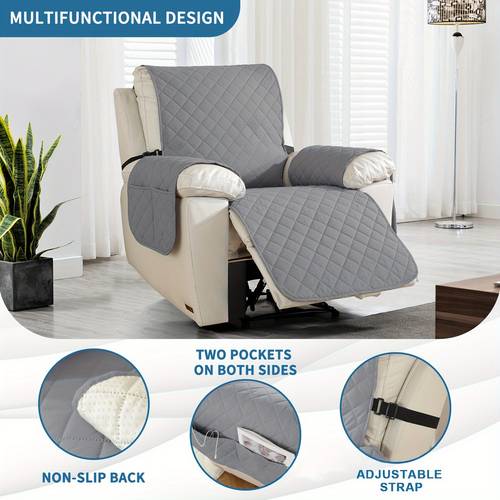 1pc high quality recliner cover anti slip recliner sofa protector with pockets 100 polyester washable furniture cover for pets contemporary for decor
