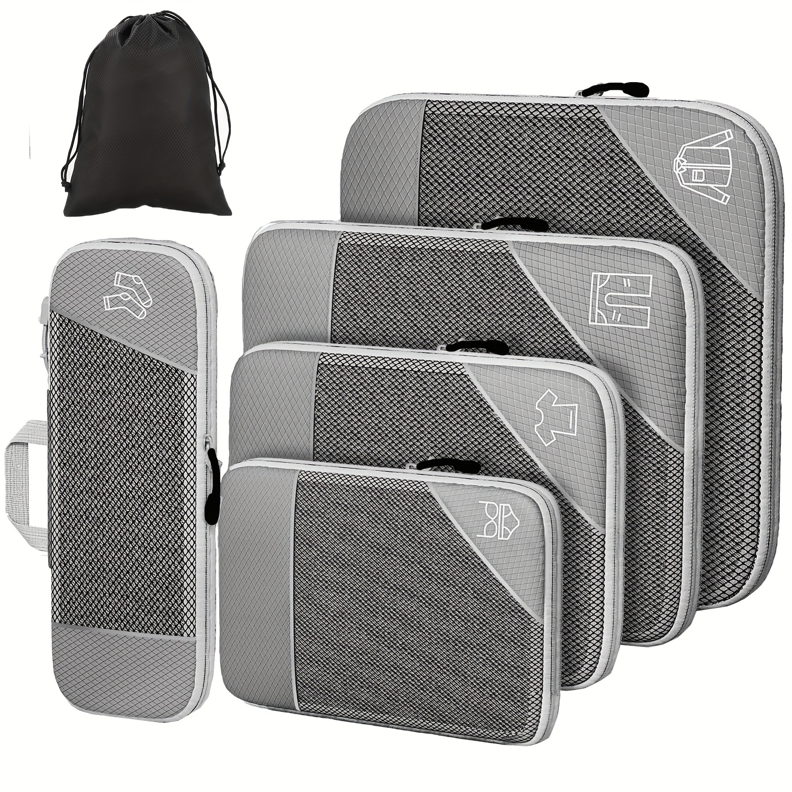 6pcs compression packing cubes set ultralight expandable travel organizers for carry on luggage travel packing cubes for suitcases