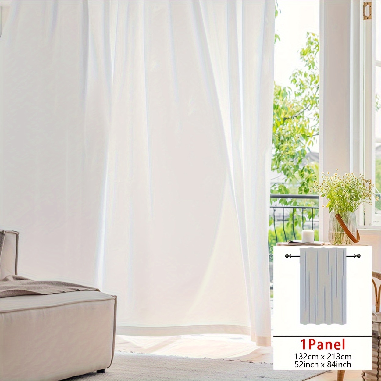 TEMU 1pc/2pcs Light-transmitting And Anti-hook Crown Yarn, Top Rod Installation, Comfortable , Smooth Yarn Curtain, Anti-scratch Window Yarn Suitable