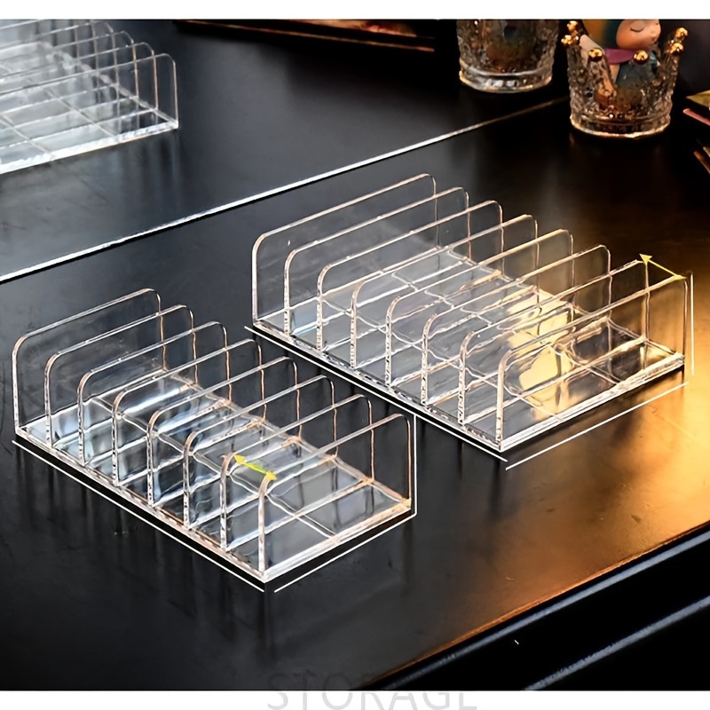 

Clear Acrylic Eyeshadow Palette Organizer - 1pc Cosmetic Display Stand With Drawer Compartment For Makeup Storage