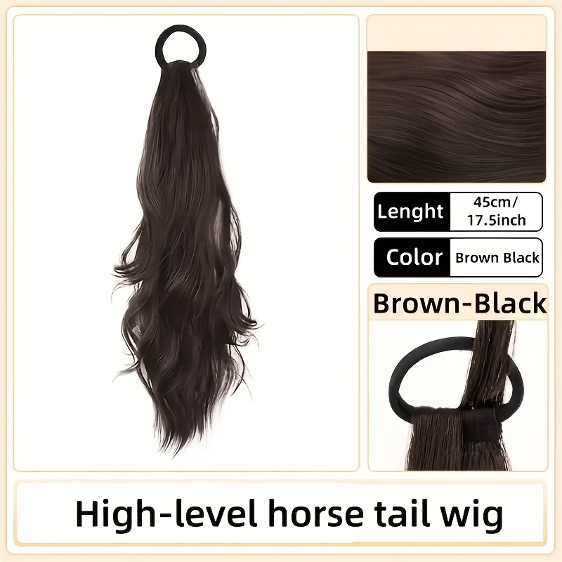     hair bun ponytail wig 18 inch elegant female claw clip extension high temperature synthetic water wave wig suitable for all hairstyles   and   daily wig use details 5