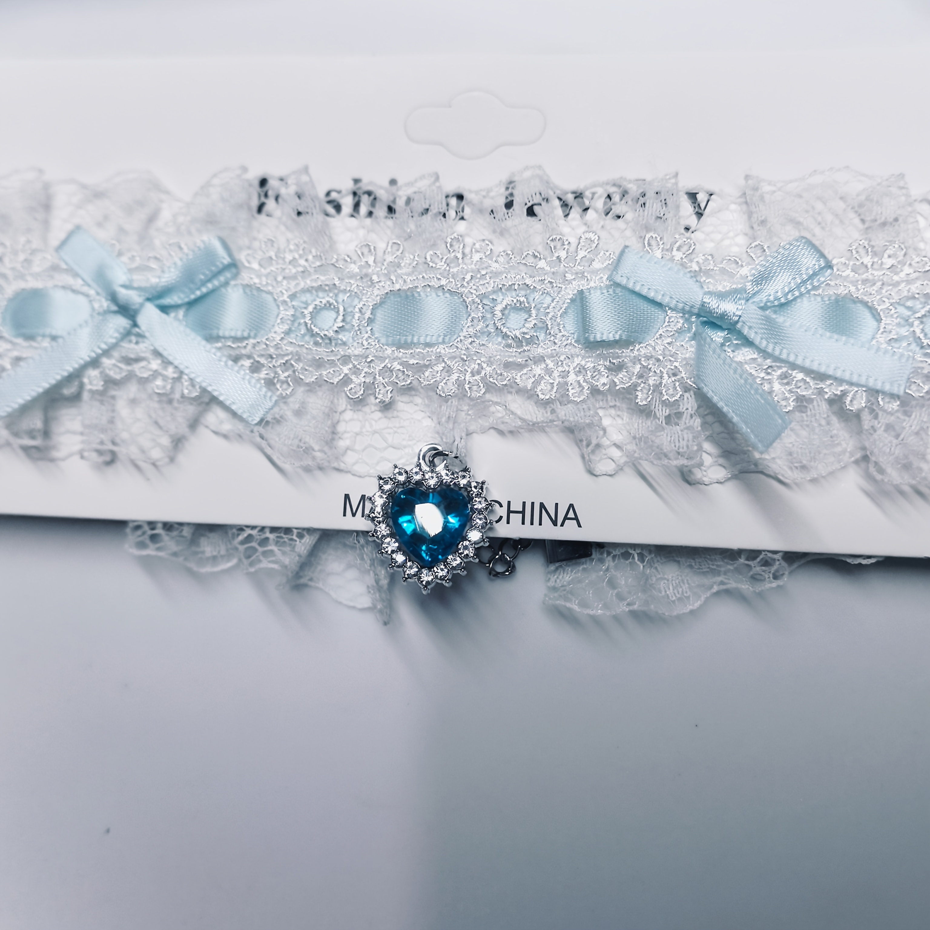 TEMU 1pc Elegant Lolita Style Lace Bow Collar Necklace