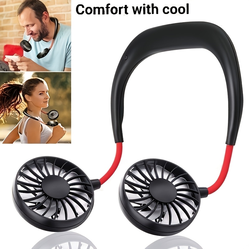 TEMU Ventilatore da portatile ricaricabile USB a testa - Mini ventilatore rinfrescante indossabile a per viaggi, palestra, scrivania e comodino,