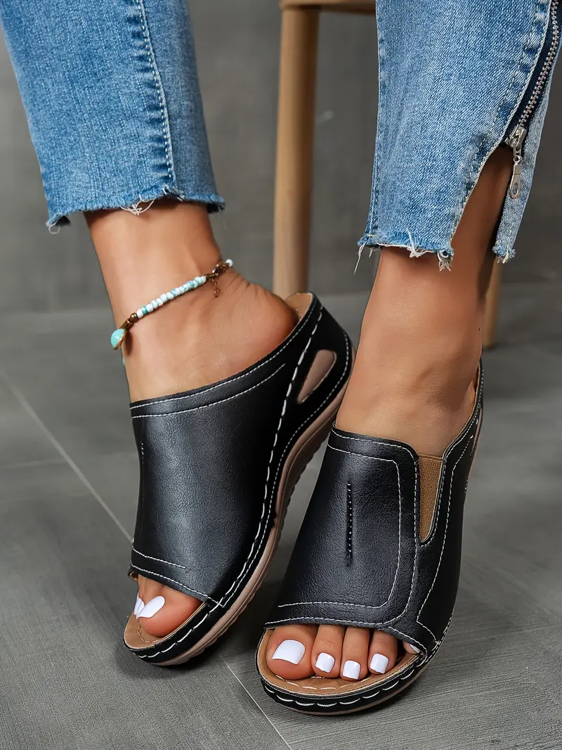 womens comfortable casual wedge sandals everyday anti slip shopping shoes summer outdoor beach slippers Product details 1