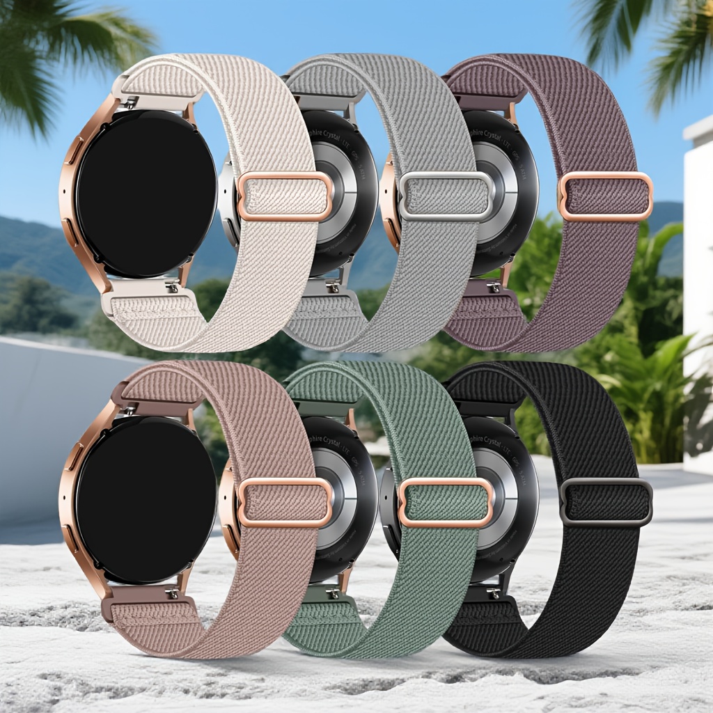 TEMU 6-pack Stretchy Bands Compatible With Watch Bands 7/6/5/4 Fe 40mm/44mm, Watch 6 Classic 47mm/43mm, Watch 5 Pro 45mm, 4 Classic 46mm/42mm, Active