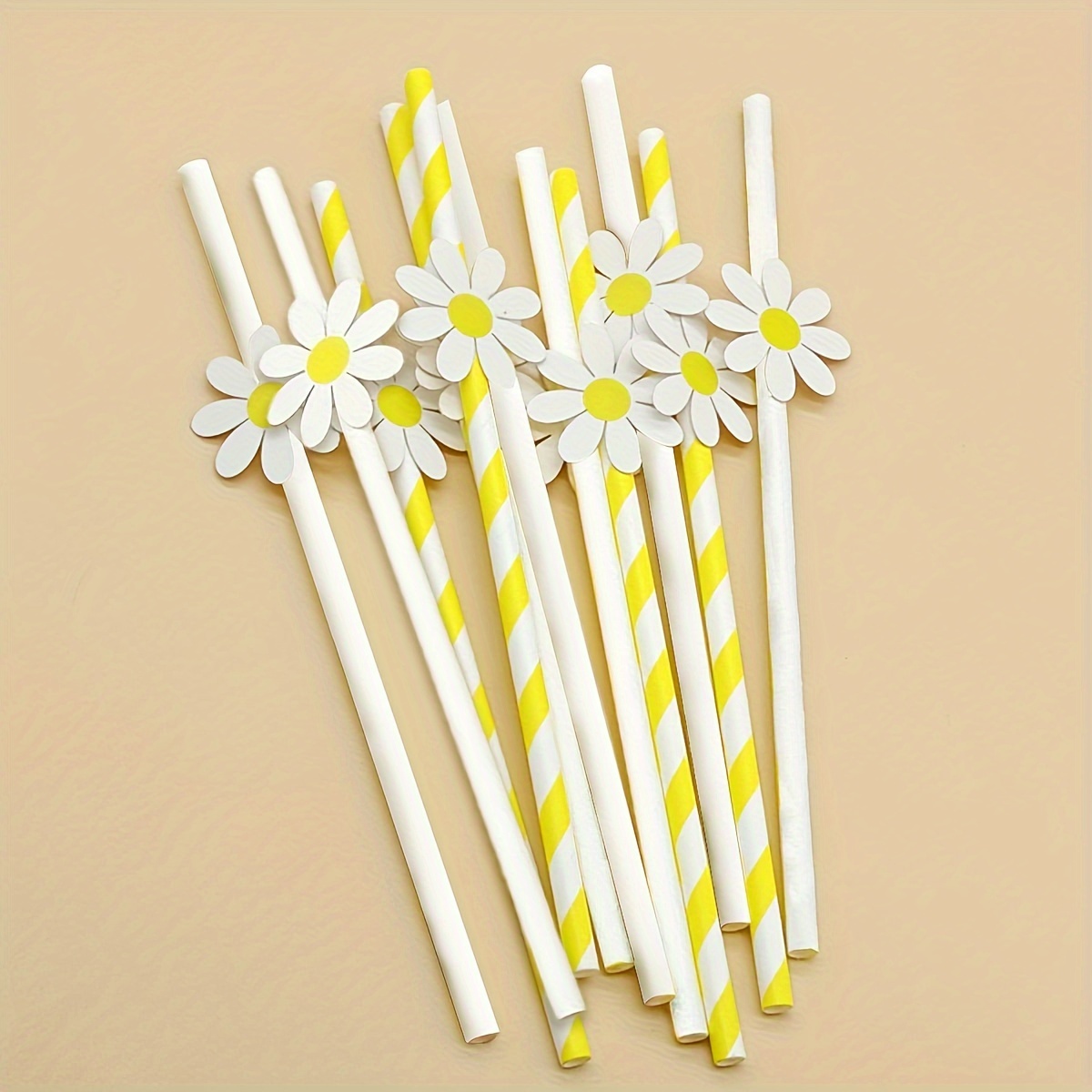 

10pcs, Small Daisy Flowers Paper Straws, Disposable Tableware Birthday Party Carnival Tableware, Wedding Decor, Wedding Supplies, Party Decor, Party Supplies, Holiday Decor, Holiday Supplies
