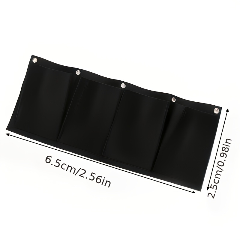 TEMU Sac de horizontal à 4 poches noir pour balcon – Jardinière murale légère, encombrante pour usage intérieur/extérieur, support à fleurs suspendu
