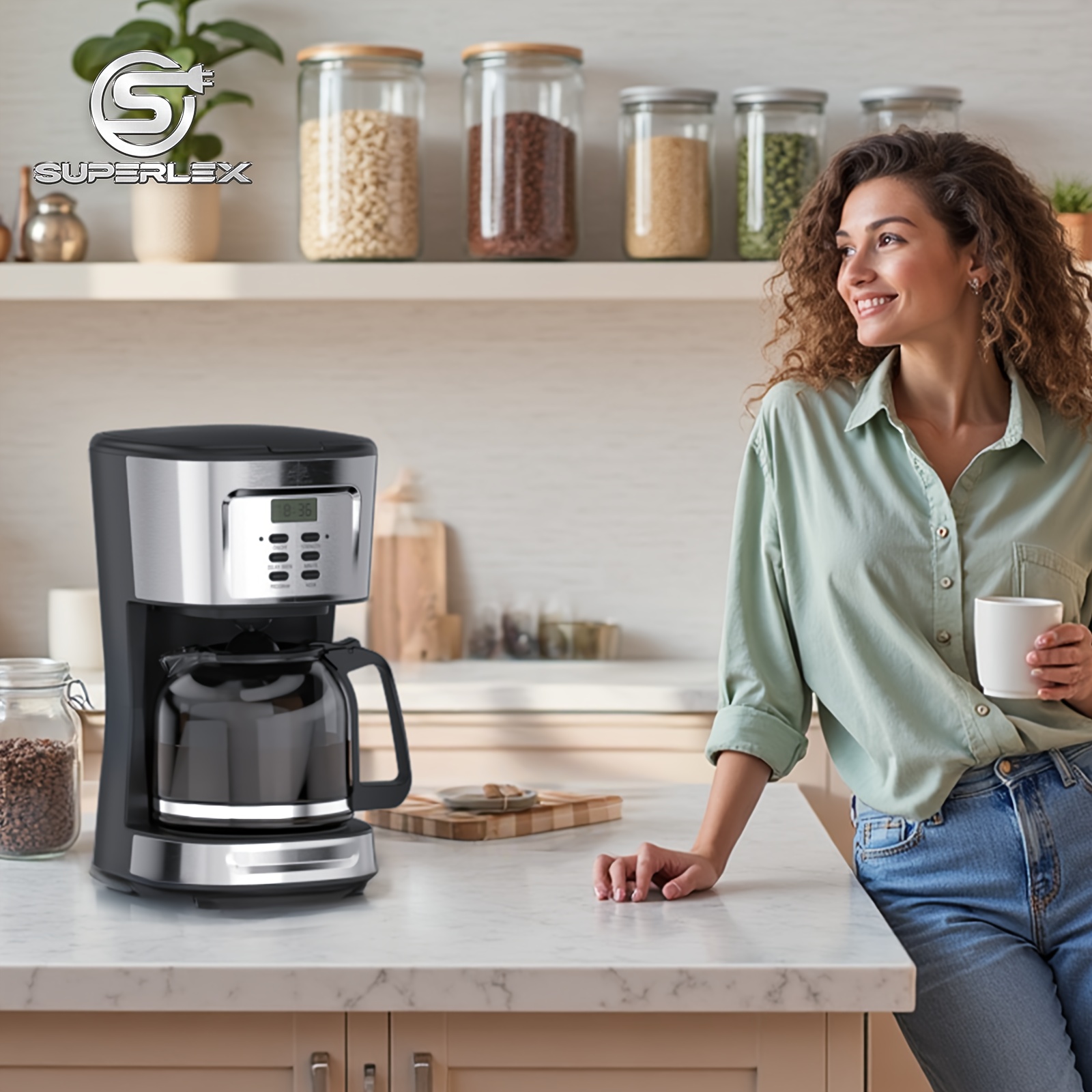 SUPERLEX Filterkoffiemachine 1,5 liter, 12 kopjes, 900 watt