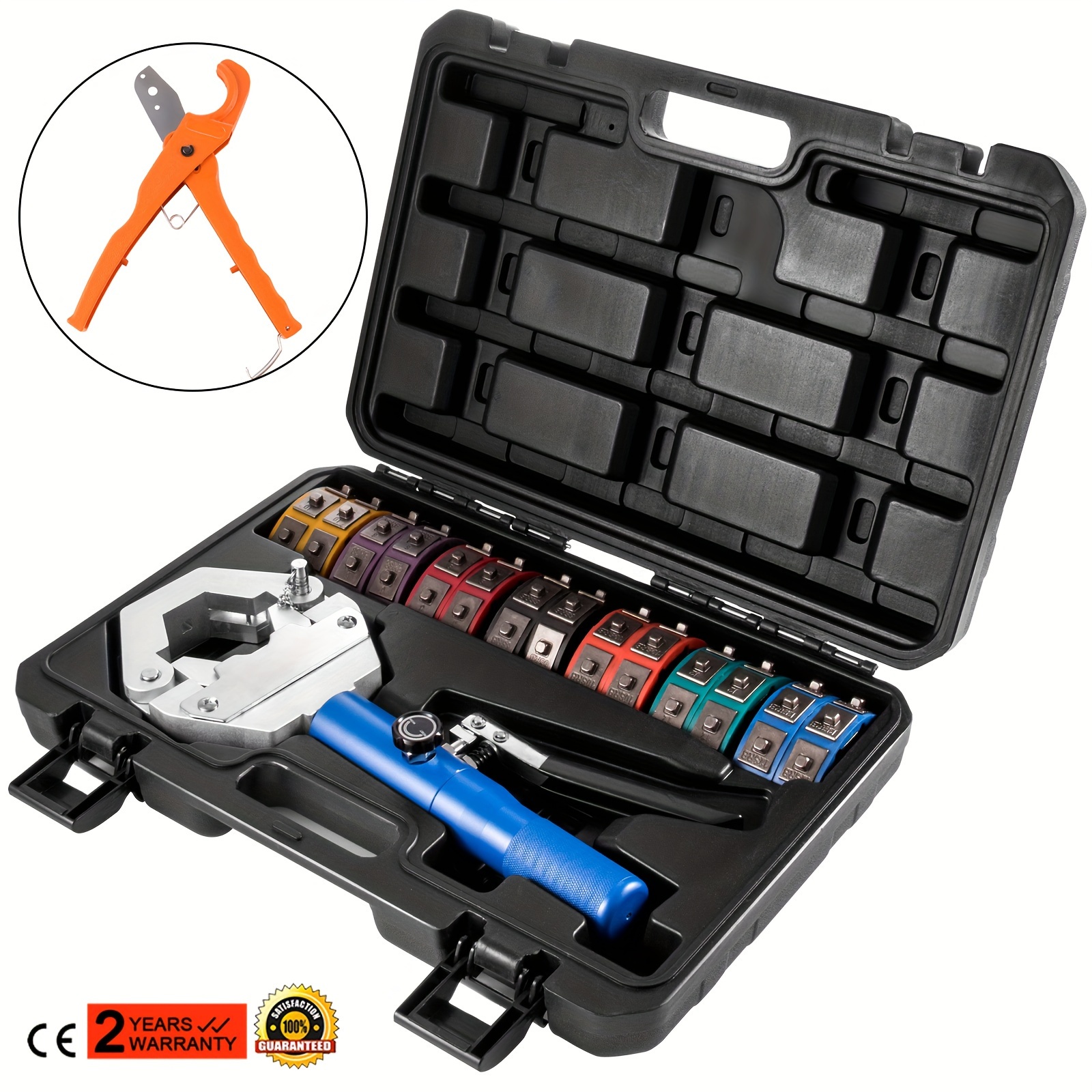 

Vevor Hydraulic Hose Crimper Hydra-krimp 71500, Manual Ac Hose Crimper Kit Air Conditioning Repair Handheld, Hydraulic Hose Crimping Tool With 7 Die Set For Barbed And Beaded Hose Fittings