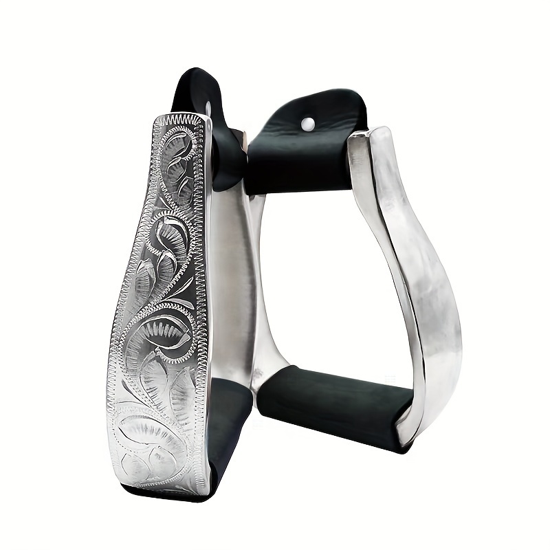 

Engraved Aluminum Alloy Horse Stirrups - Durable Equestrian Tack Accessory For Enhanced Riding Comfort And Control - Suitable For All Horse Breeds