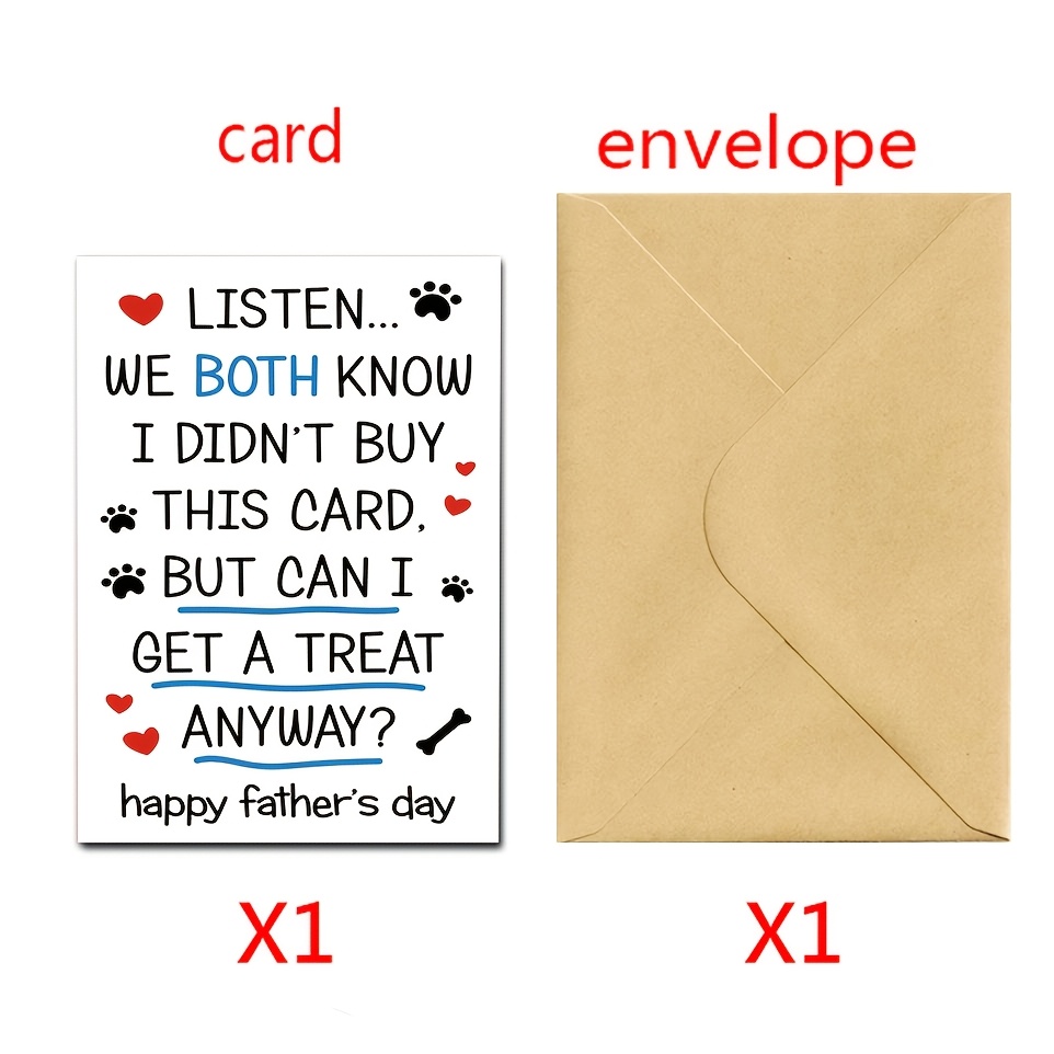 TEMU A Father's Day Gift With Envelope, A Unique Dad Gift For Men, A Dog Dad Gift, An Adorable Father's Day Card For Dog Lovers, A Card For Men And