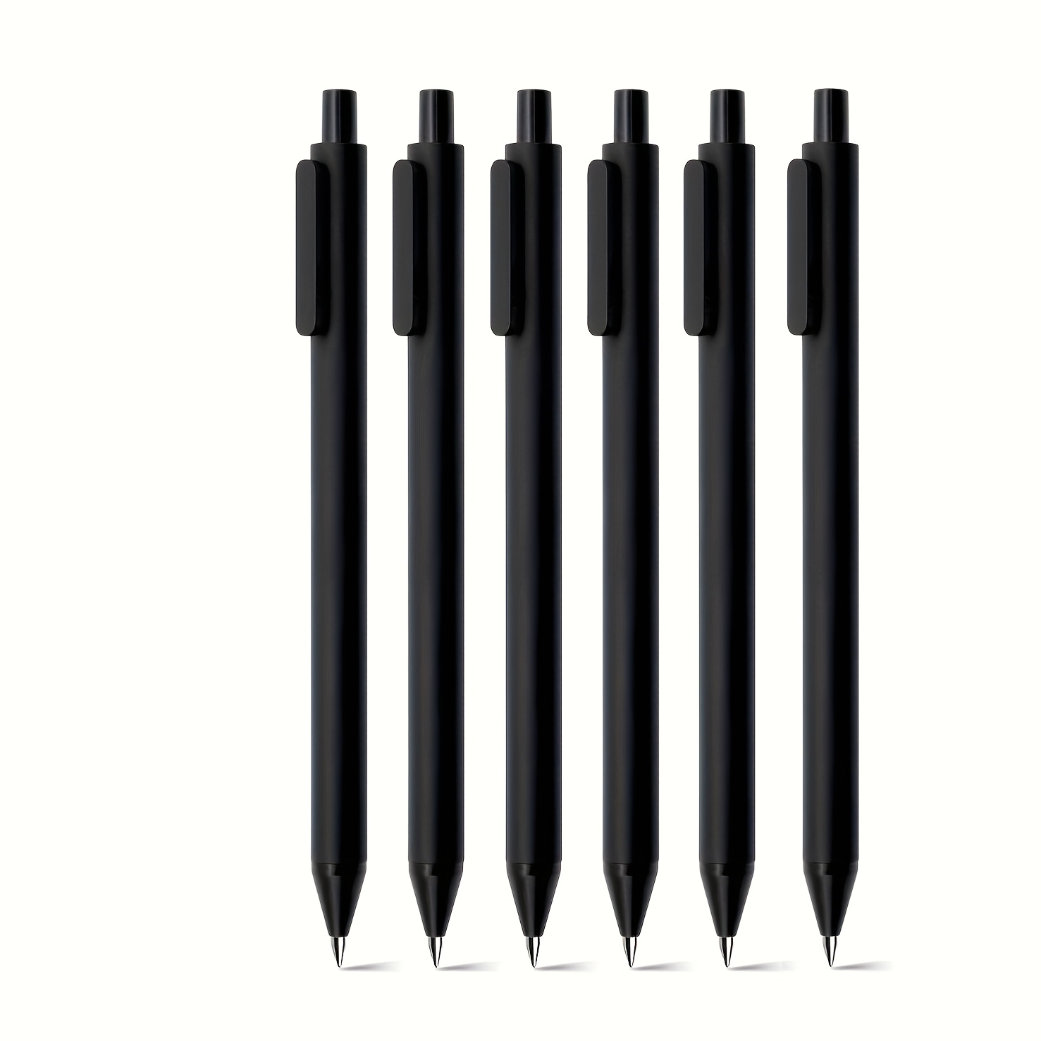 TEMU 6 Penne Gel Nere Retrattili, Punta Fine da 0.5mm, Penne Estetiche, Scrittura ad Asciugatura Rapida, Cancelleria, Forniture per Ufficio, Punta