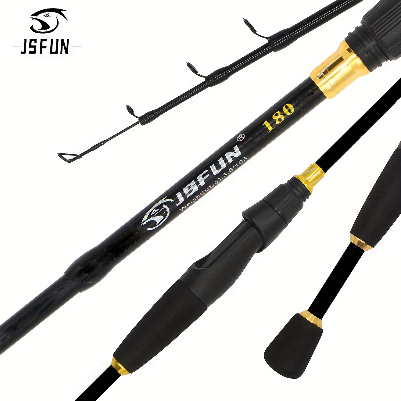 

Jsfun Carbon Fiber Fishing Rods, 1.6m//2.1m/2.4m, Lightweight Portable Telescopic Fishing Rods, , Baitcasting, Trolling, Black, 1pc, Carbon Fiber Body, Jsfun Brand