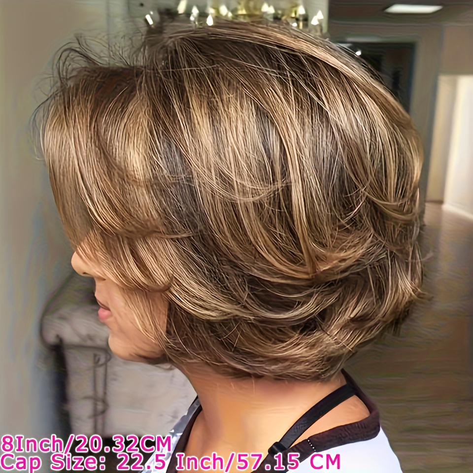 TEMU [8 Inch Honey Blonde Bob Wig] 1pc Unisex Brazilian Human Hair Bob Wig, Body Wave, 4x4 Transparent Lace Closure, Preplucked With Texture, 180% Density, Honey Blonde Highlight, 8 Inch Precut Style