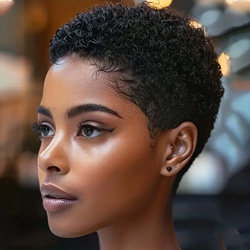 TEMU Brazilian Human Hair Short Wig - 150% Density Glueless Cut, Natural Black For Women, Easy To Style & , Versatile Hairpiece, Stylish Hairpiece,