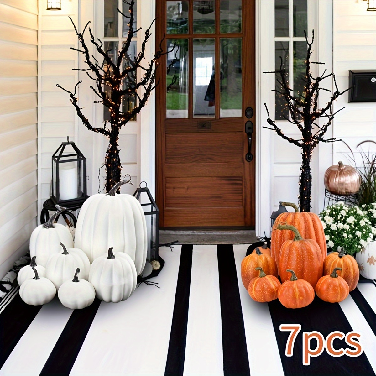 

7pcs Halloween Decor Set - Ornaments For & , For Diy Fall & Table Centerpieces, Plastic Decorations