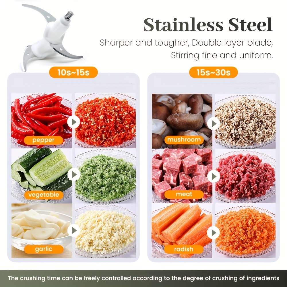 household 815 series electric food chopper food processor 8 cup food processor 1 2 liter bowl meat grinder suitable for meat vegetables fruits and nuts pure copper motor unit and 4 double layer sharp   300 watts Product details 4