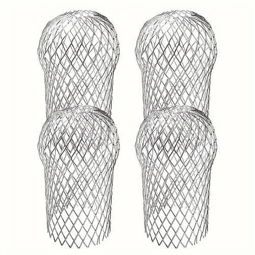 4pcs aluminum gutter guard 15cm diameter x 8cm length downspout protector drainage mesh roof maintenance mesh design weatherresistant material leaf screen outdoor care