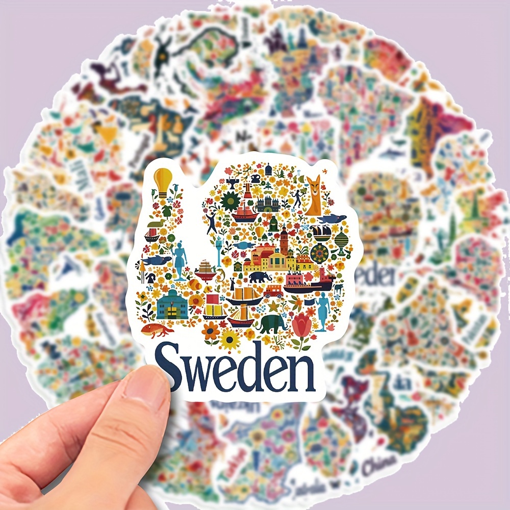 50pcs World Graffiti Stickers Personalized Decoration For Guitar, Laptop, Suitcase, Pc, Motorcycle, Skateboard