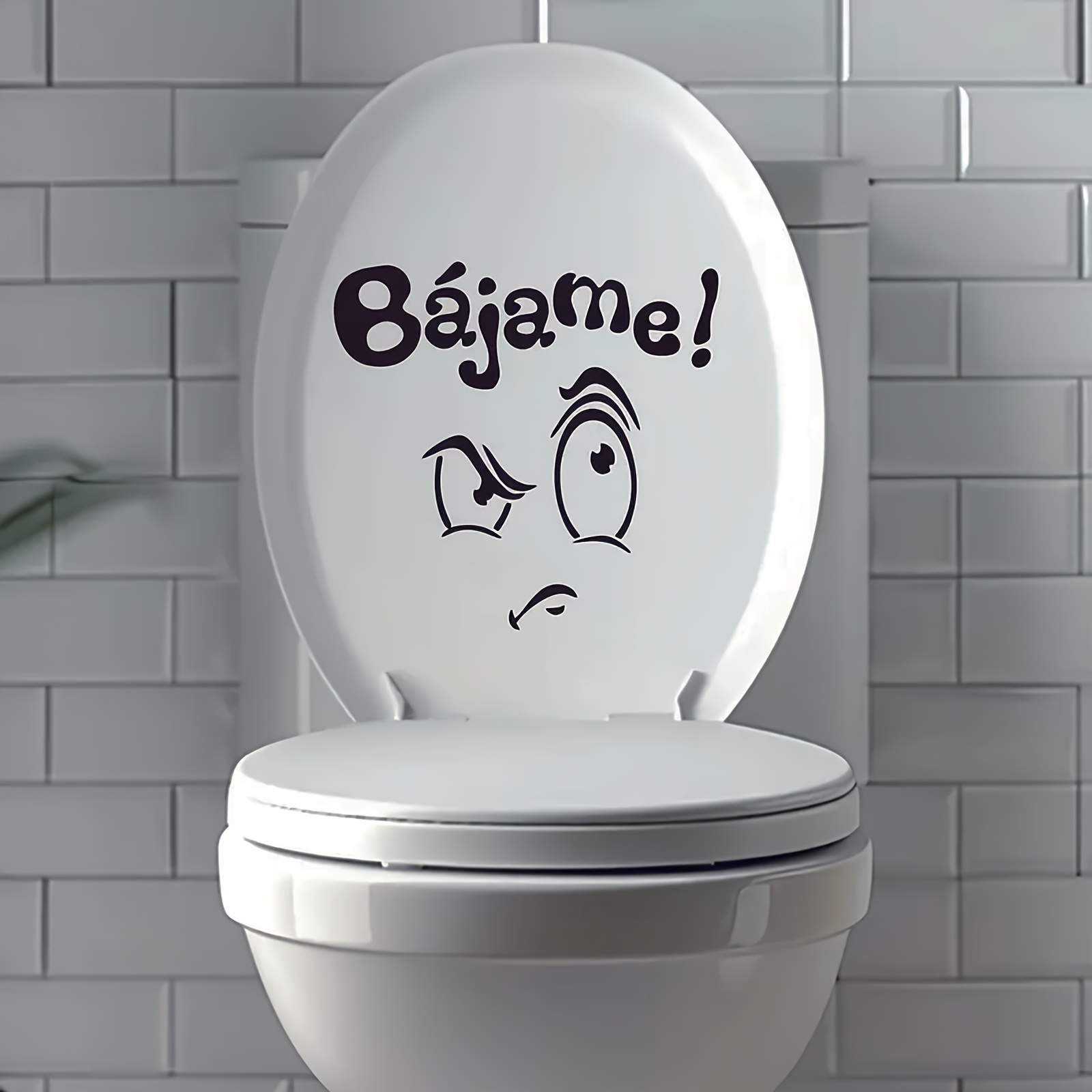 

1pc Fun Creative Toilet Seat Sticker - Self-adhesive Bathroom Wall Sticker For Toilet, Refrigerator, Wall And Other Decorative Decals